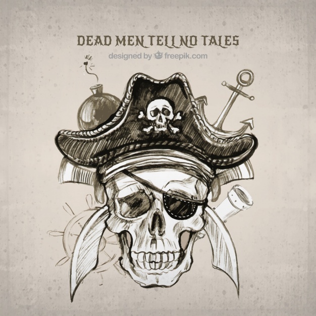 626x626 Pirate Skull Vectors, Photos And Psd Files Free Download - Cartoon Skull Sketch