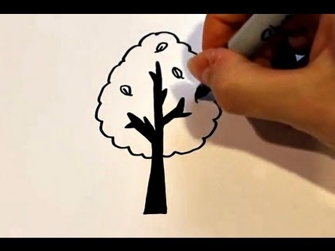 480x360 How To Draw A Cartoon Tree - Cartoon Tree Sketch