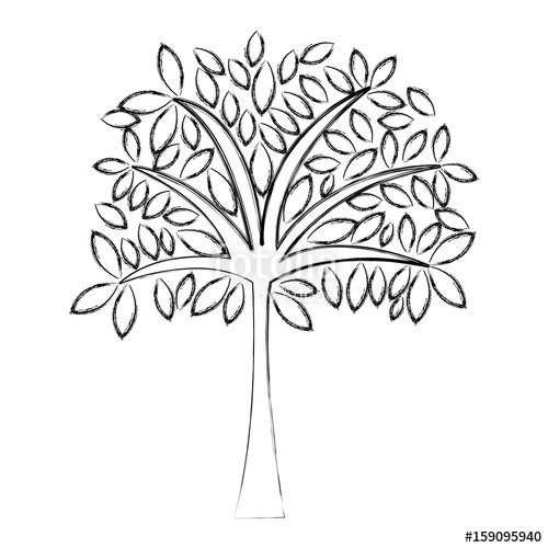 500x500 Sketch Draw Cute Tree Cartoon Vector Graphic Design Stock Image - Cartoon Tree Sketch