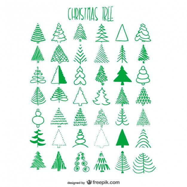 626x626 Christmas Tree Sketch Trees Sketches Free Vector Christmas Tree - Cartoon Tree Sketch