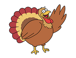 250x193 How To Draw A Turkey (Cartoon) - Cartoon Turkey Sketch