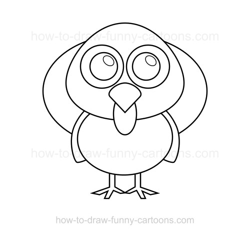 500x469 How To Draw A Turkey - Cartoon Turkey Sketch
