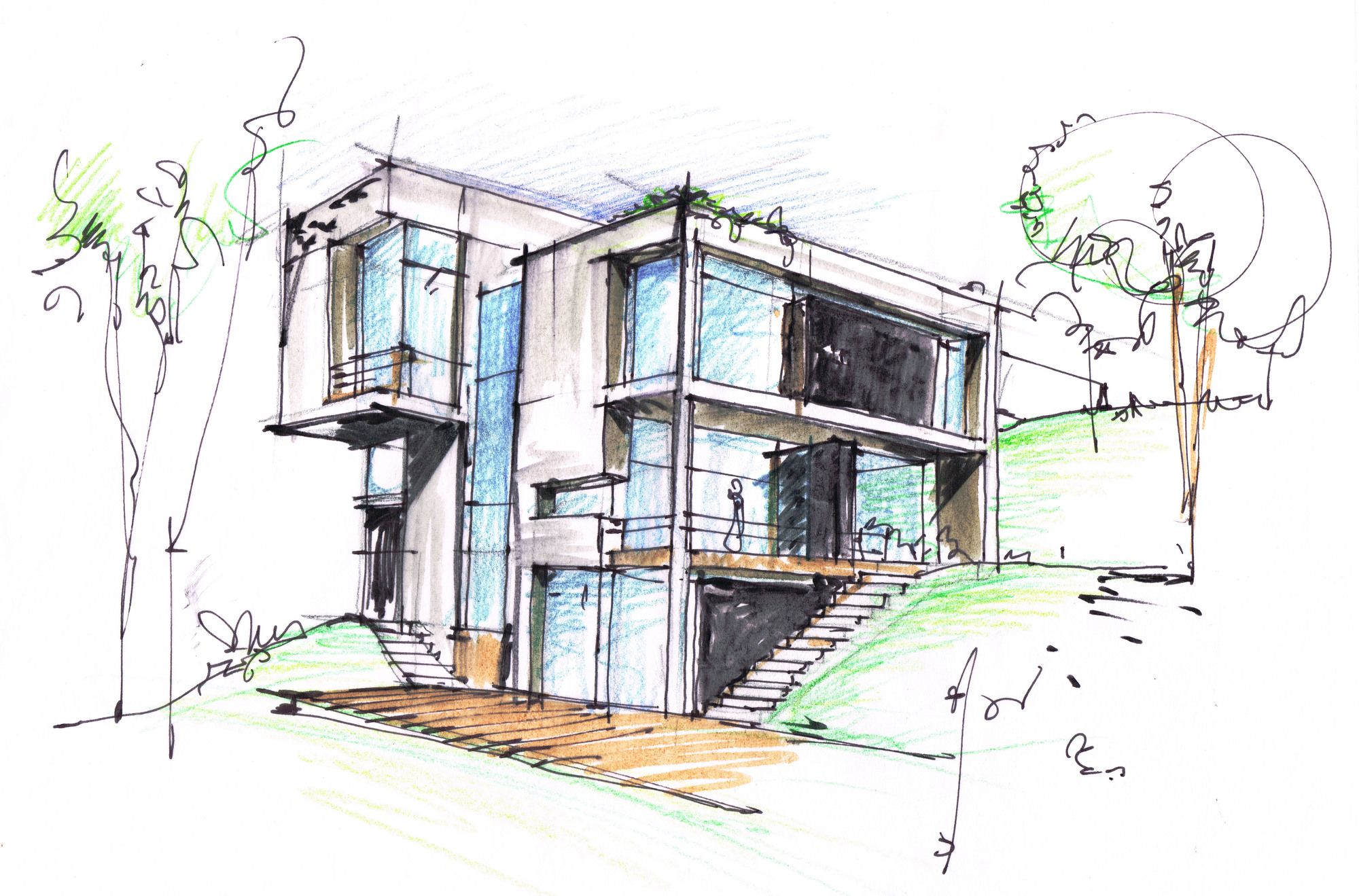 2000x1319 De Casa U Materia - Casa Sketch