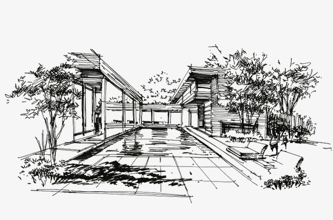 650x429 House Sketch, Line, Sketch, Building Png And Psd File For Free - Casa Sketch