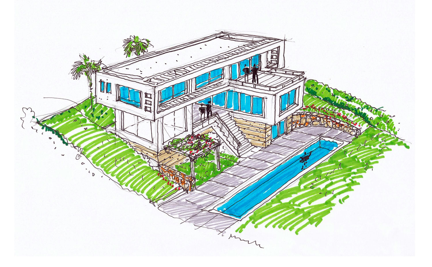 1500x930 Proyectos Extranjero - Casa Sketch