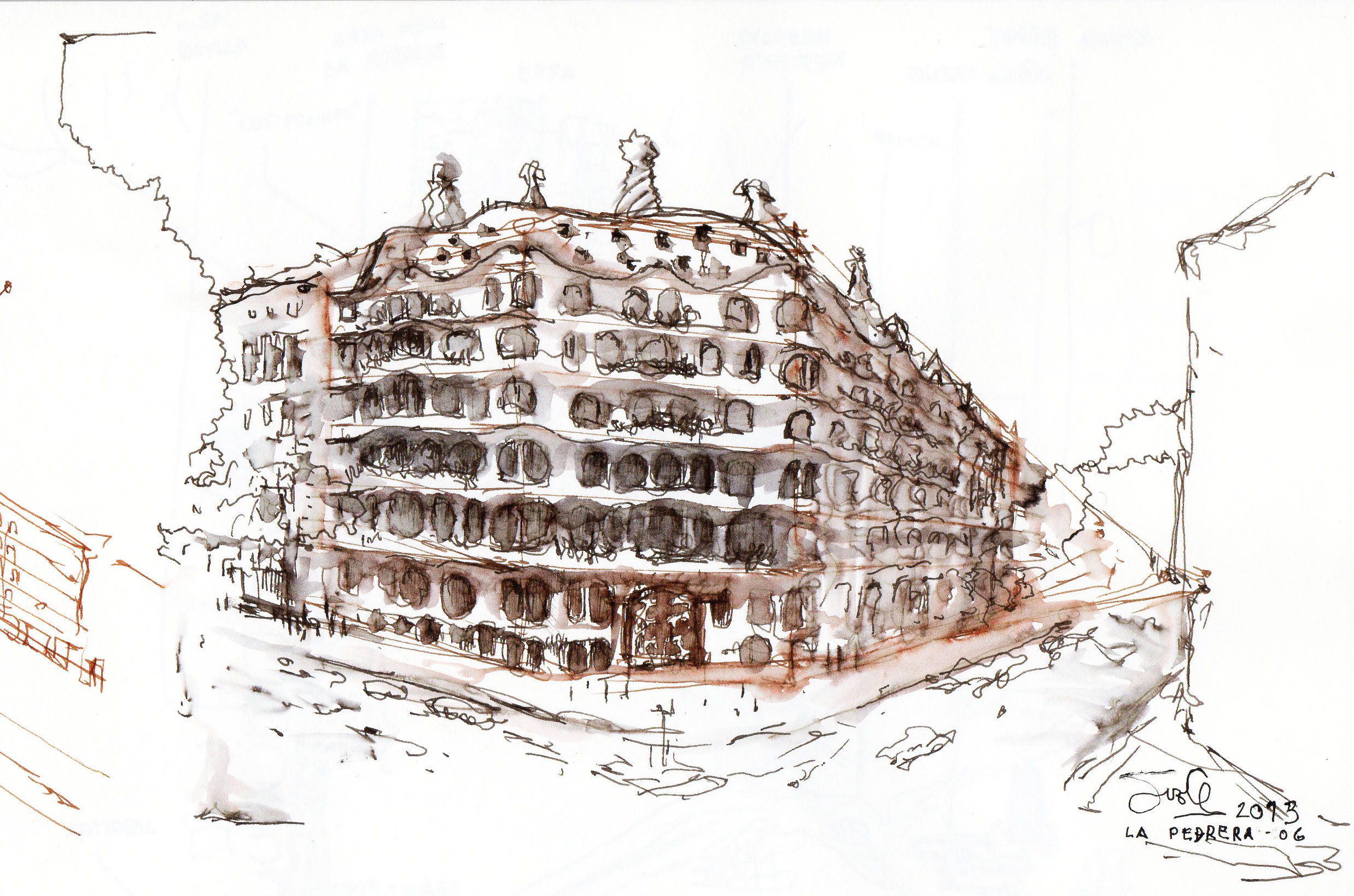 2476x1639 Wallpaper Drawing, Illustration, Architecture, Urban, Ink - Casa Sketch