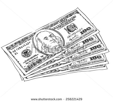 450x406 Collection Of Money Pencil Drawing High Quality, Free - Cash Sketch