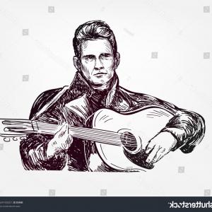 300x300 Johnny Cash Vector Sketch Illustration Arenawp - Cash Sketch