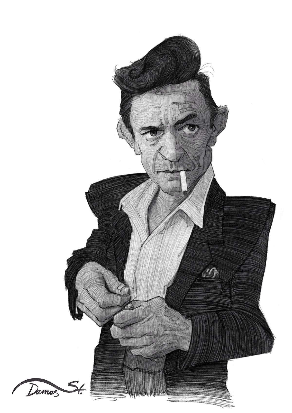 1200x1697 Johnny Cash On Behance - Cash Sketch