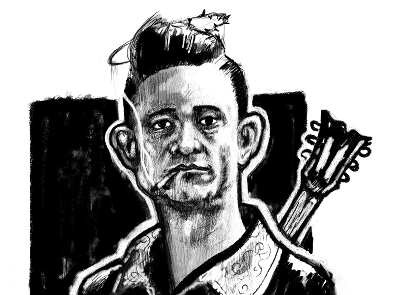 800x600 Cash Sketch By Bret Hawkins - Cash Sketch