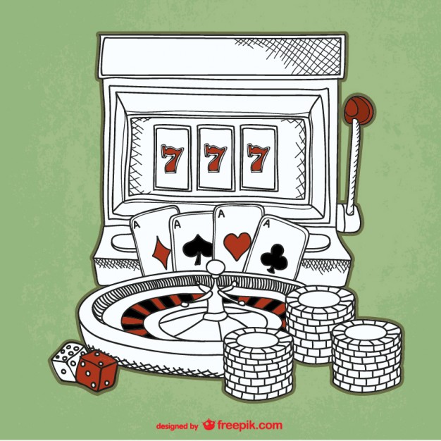 626x626 Casino Sketch Background Vector Free Download - Casino Sketch