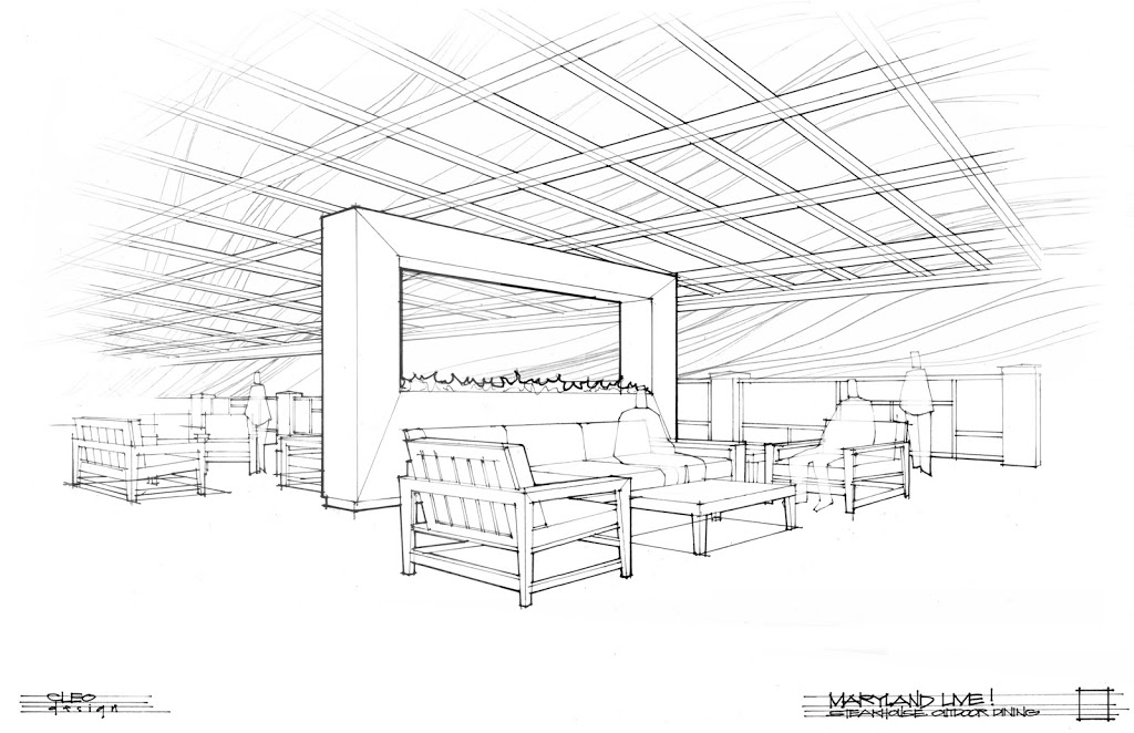 1024x662 Custom See Thru Fireplace On Casino Patio Double Sided Gas Fireplace - Casino Sketch