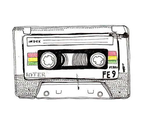 500x418 Cassette Tape Drawing - Cassette Tape Sketch