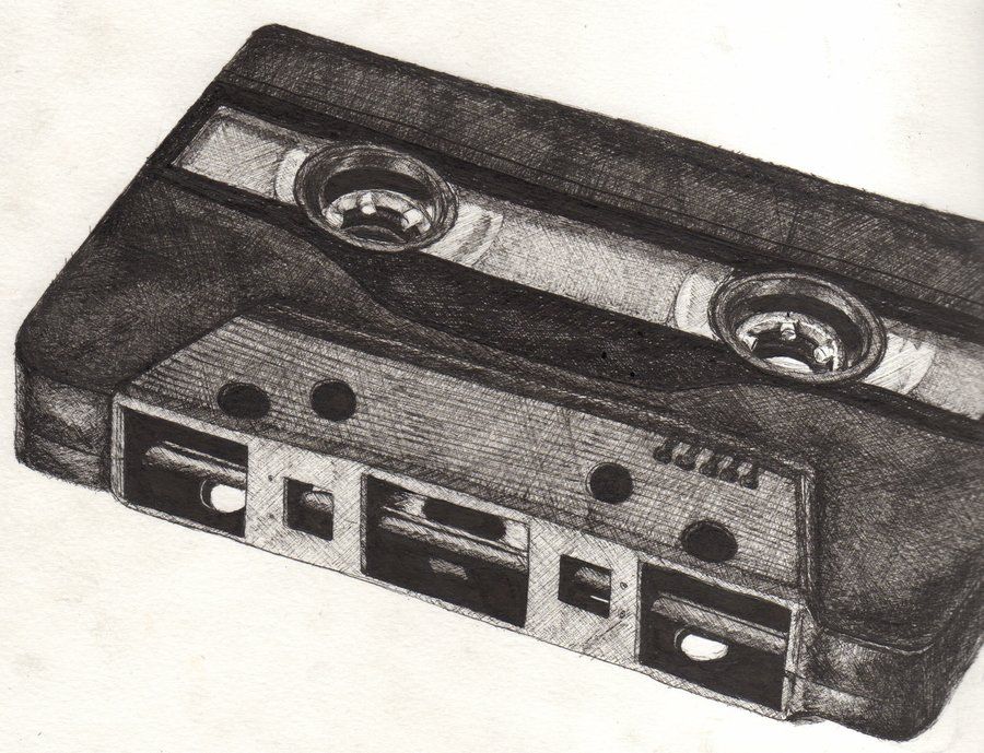 900x689 Cassette Tape Sketch (Fine Liner) Tattoo Sketches - Cassette Tape Sketch