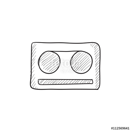 500x500 Cassette Tape Sketch Icon. Stock Image And Royalty Free Vector - Cassette Tape Sketch