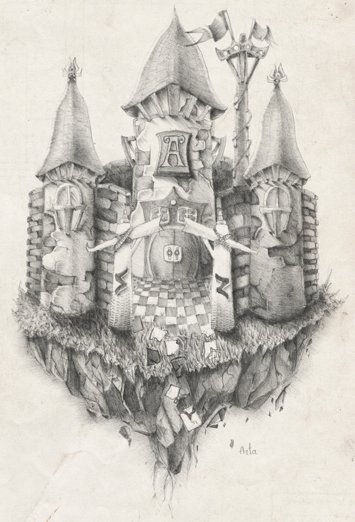 700x1029 Castle In Pencil . By Thearta - Castle Pencil Sketch