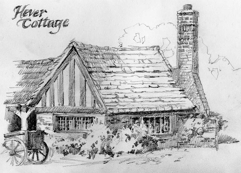 800x575 Cottage - Castle Pencil Sketch