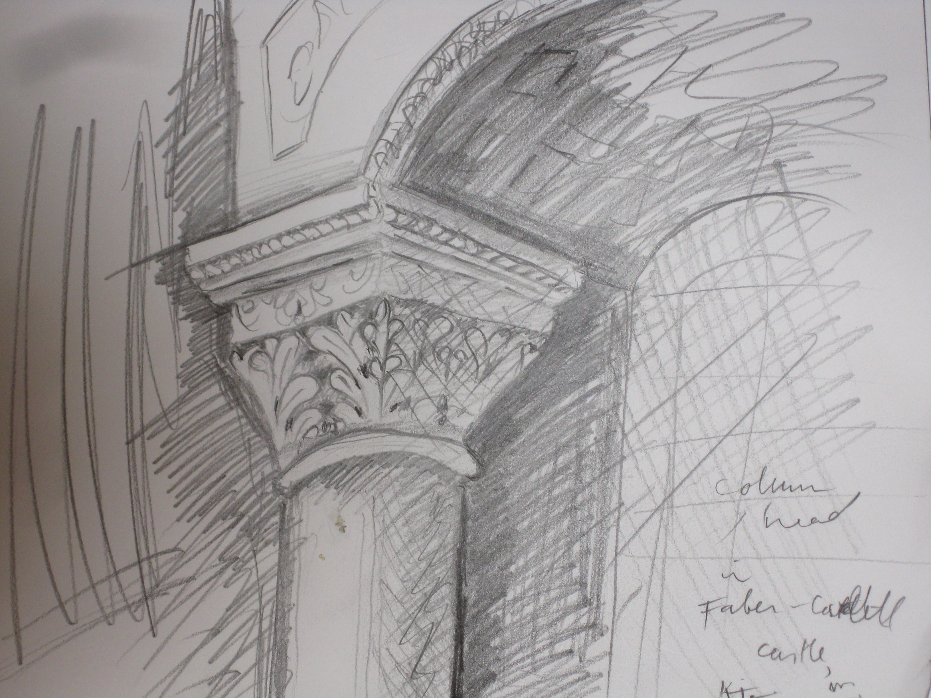 3264x2448 Day 16 Pencil Sketch Column Head In Faber Castell Castle - Castle Pencil Sketch