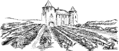 500x217 Old Castle. Hand Pencil Sketch. Stock Image And Royalty Free - Castle Pencil Sketch