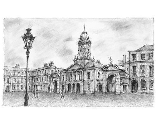 500x400 Original Drawings In Pencil - Castle Pencil Sketch