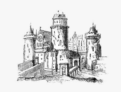 400x304 Pencil Drawing Castle, Castle Clipart, Pencil Drawing, Black And - Castle Pencil Sketch