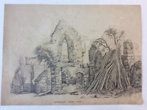 300x224 Pencil Drawing, Crowherst Castle, Sussex, 9 X Ebay - Castle Pencil Sketch