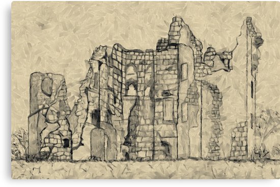 550x367 A Digital Painting Of My Pencil Sketch Of Old Wardour Castle - Castle Pencil Sketch