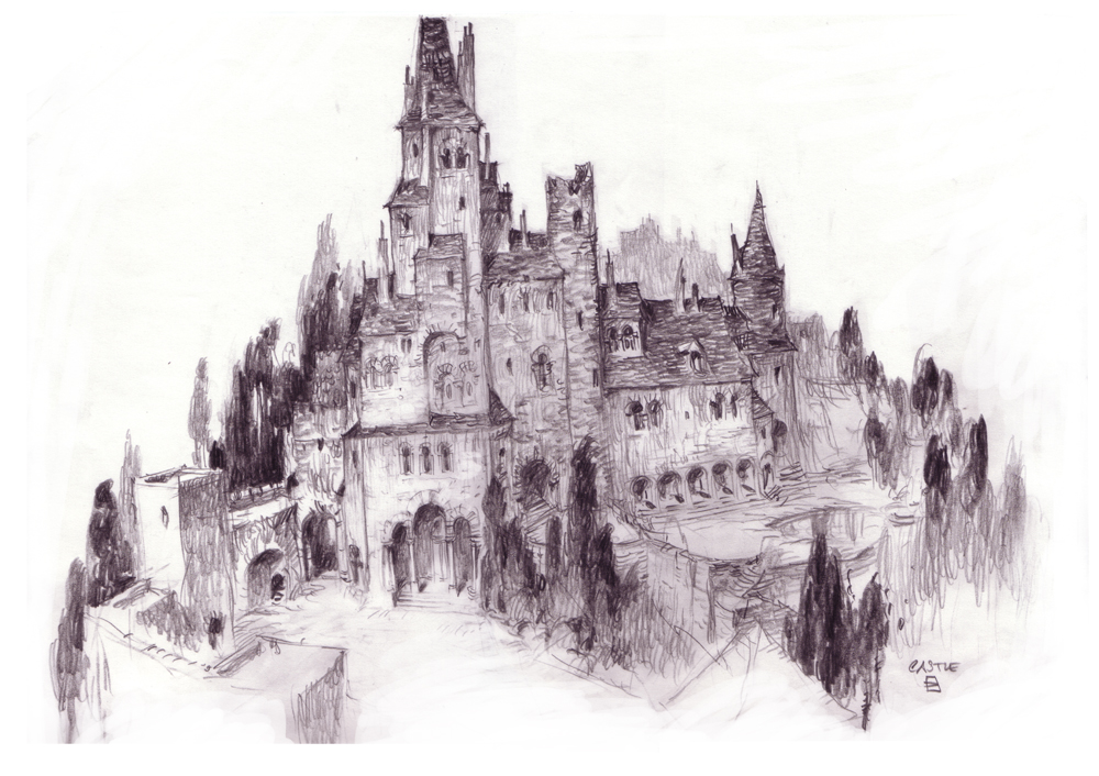 1000x706 Ushuaia Castle Sketches. - Castle Sketch
