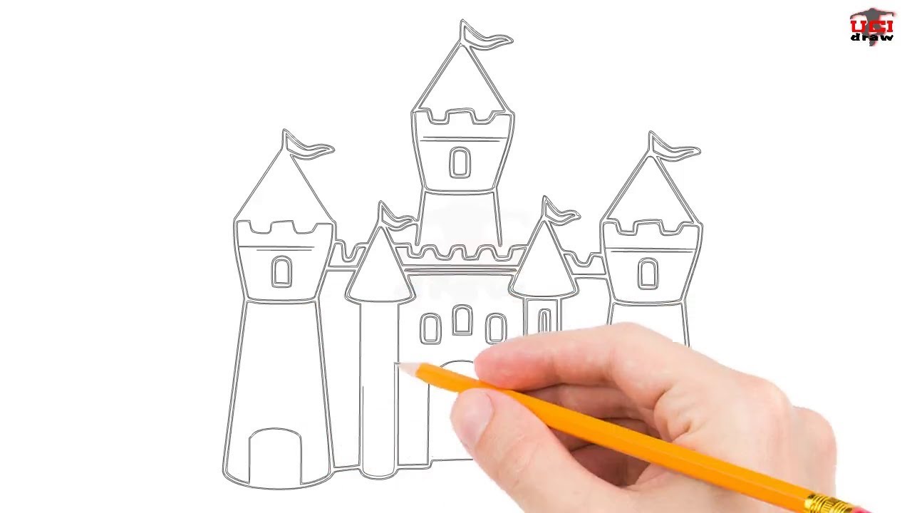 1280x720 How To Draw A Castle Step By Step Easy For Beginnerskids Simple - Castle Sketch Easy