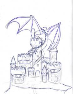 233x302 How To Draw A Dragon And Castle Step 5 - Castle Sketch Easy