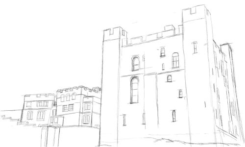 500x300 Castle Drawing. Draw A Castle In An Easy Step By Step Drawing Lesson - Castle Sketch Easy