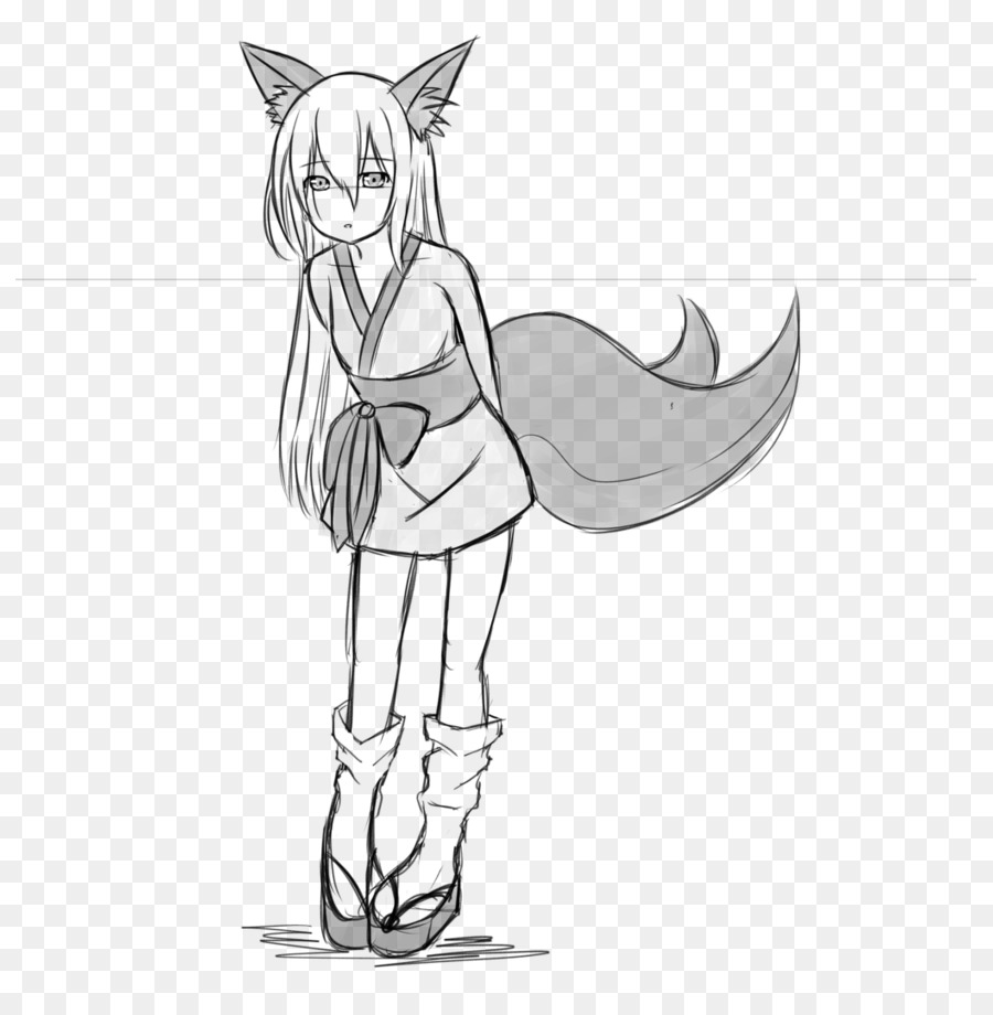 900x920 Cat Canidae Line Art Dog Sketch - Cat And Dog Sketch