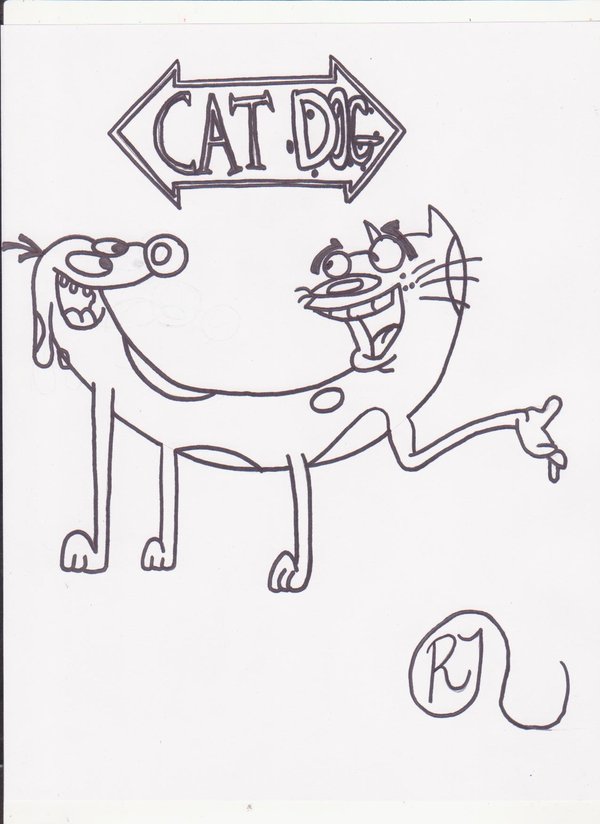600x824 Cat Dog Sketch By Rob T512 - Cat And Dog Sketch