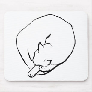 307x307 Cat Sketch Mouse Mats Amp Mouse Pads Zazzle Uk - Cat And Mouse Sketch