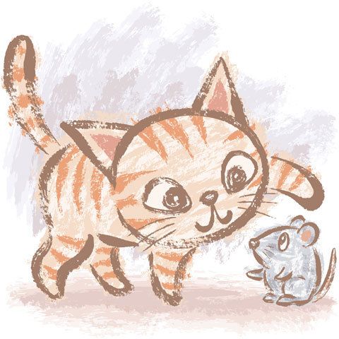 480x480 Cat And Mouse By Toru Sanogawa, Via Behance Cats - Cat And Mouse Sketch