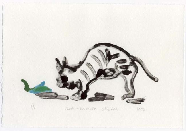 650x458 Daily Art Of The Day, Tuesday February 21, 2017 Cat Mouse Sketch - Cat And Mouse Sketch