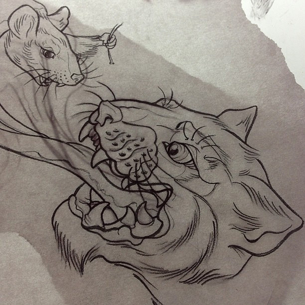 612x612 Possible Print For Conventions, Yup - Cat And Mouse Sketch