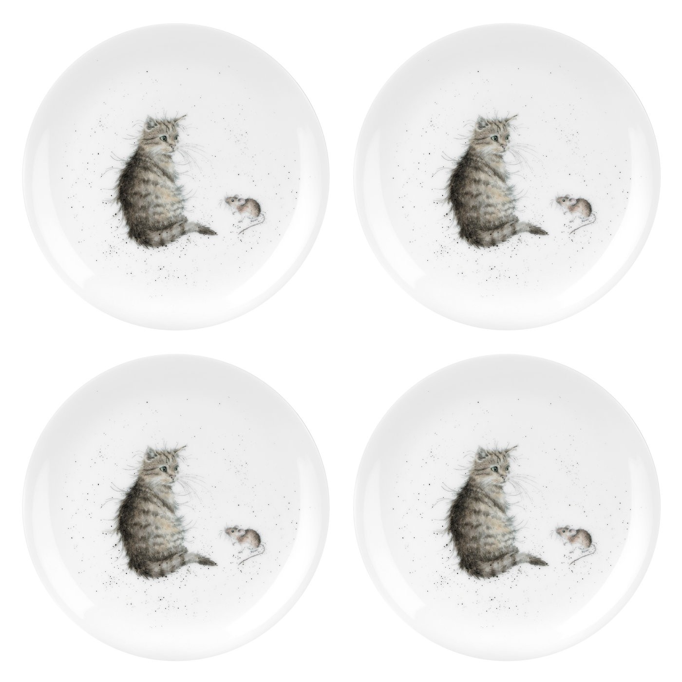 1400x1400 Royal Worcester Wrendale Designs Coupe Plate - Cat And Mouse Sketch