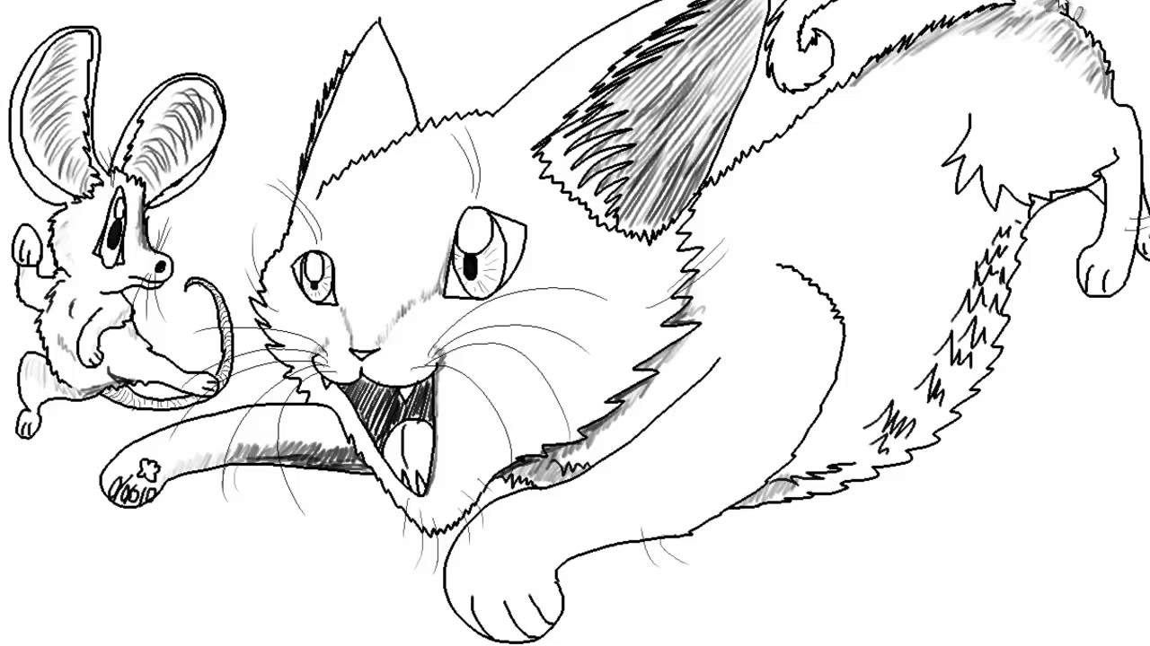 1280x720 Cartoon Cat Chasing A Mouse Speed Drawing - Cat And Mouse Sketch