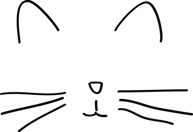 615x421 Minimalist Cat Drawing Free Stock Photo - Cat Ears Sketch