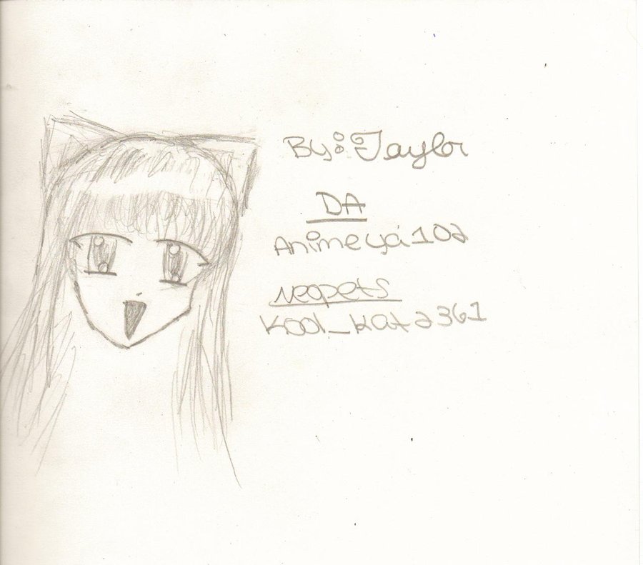 900x791 Anime Grl With Cat Ears Sketch By Animeya102 - Cat Ears Sketch