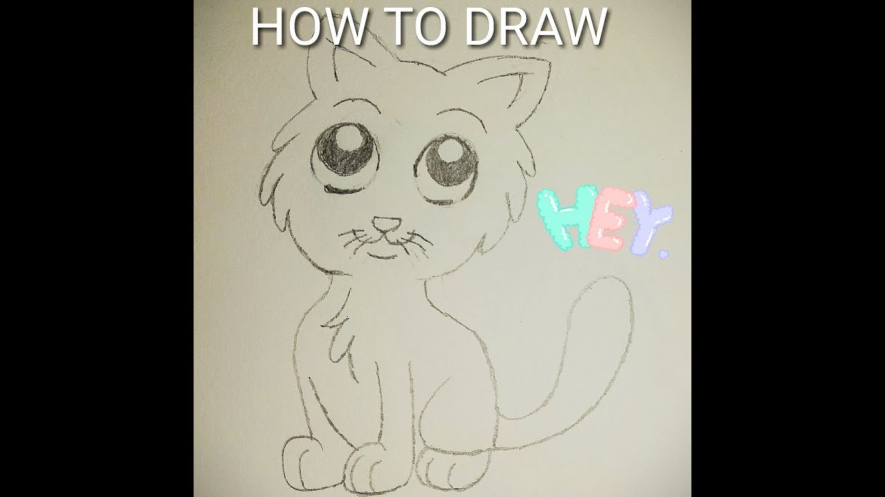 1280x720 How To Draw Cute Sketch Of Cat Step By Step By Easy Drawing - Cat Easy Sketch