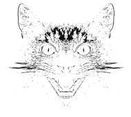 190x170 Cat Cats Face Sketch Black By Maddoxx Spreadshirt - Cat Face Sketch