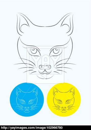 358x512 Cat Head Sketch Vector - Cat Head Sketch