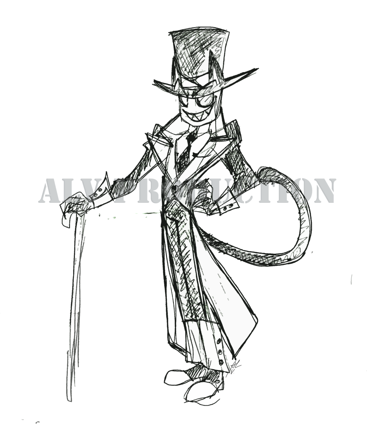1280x1483 Whitefox89 A Quick Ink Sketch Of Black Hat Mix With A Cat - Cat In The Hat Sketch