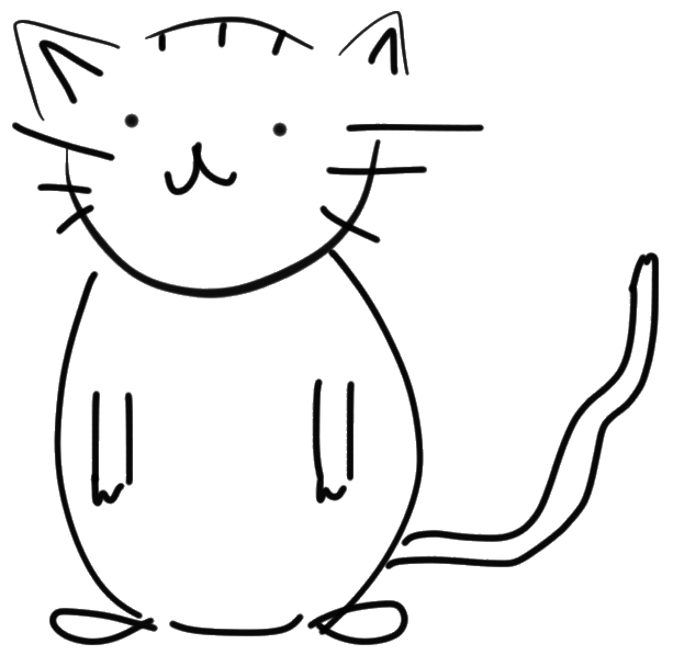 613x597 Fileblack And White Cat Sketch.png - Cat Line Sketch
