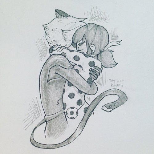 500x500 Image About Drawing In Miraculous Ladybug By Cartoongirl - Cat Noir Sketch