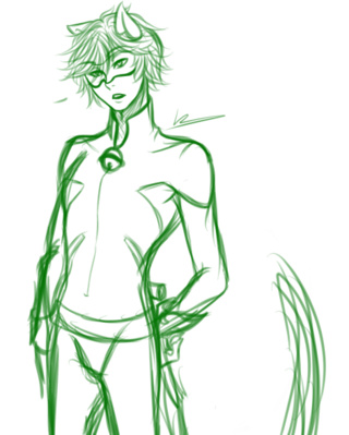 320x399 Messy Sketch Of Cat Noir - Cat Noir Sketch