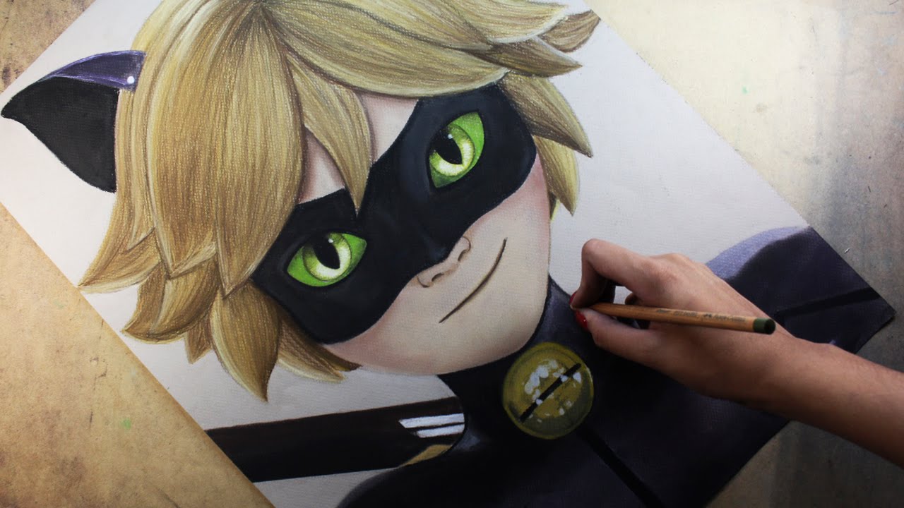 1280x720 Speed Drawing Cat Noir Chat Noir (Miraculous Ladybug) Diana - Cat Noir Sketch