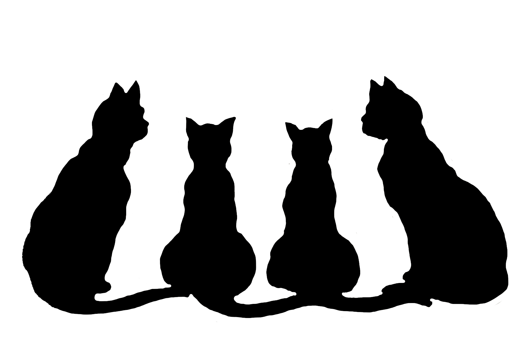 1762x1150 Paw Clipart Black Kitten - Cat Paw Sketch